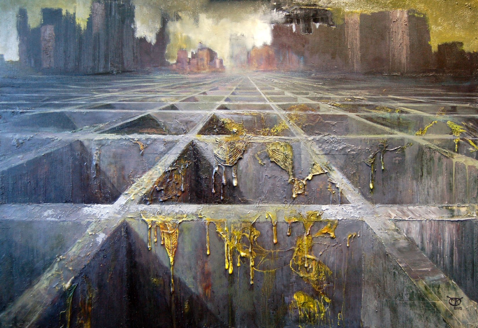 Das Rtsel vor der Stadt. Oil on canvas 70 x 100 cm, 2013 web