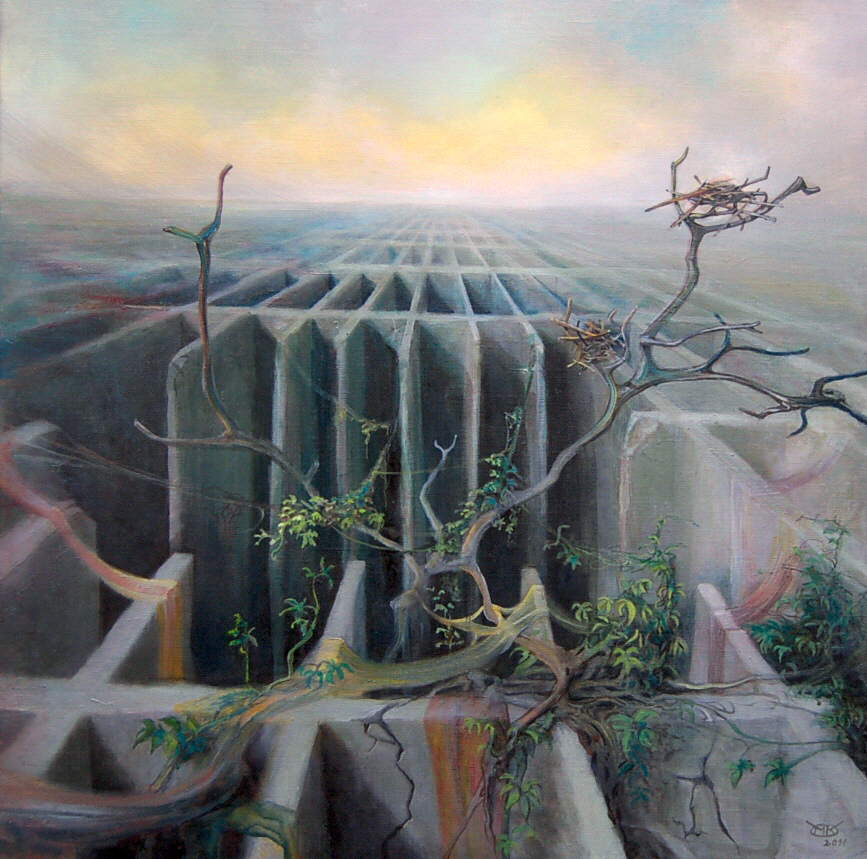 Dem Licht entgegen, l auf Leinwand, 60 x 60 cm, 2011