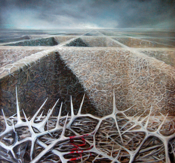 Dornen fr den Picador, l auf Leinwand, 70 x 70 cm, 2012 correct proportioniert 50