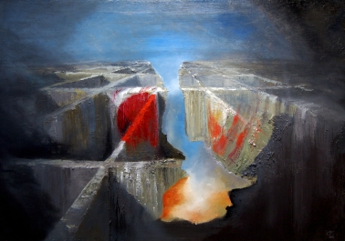 Fukushima. l auf Leinwand, 70 x 100 cm, 2013 FFF s 10cm
